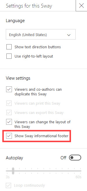 Remove Sway footer