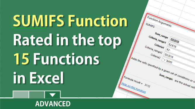 SUMIFS Function in Excel