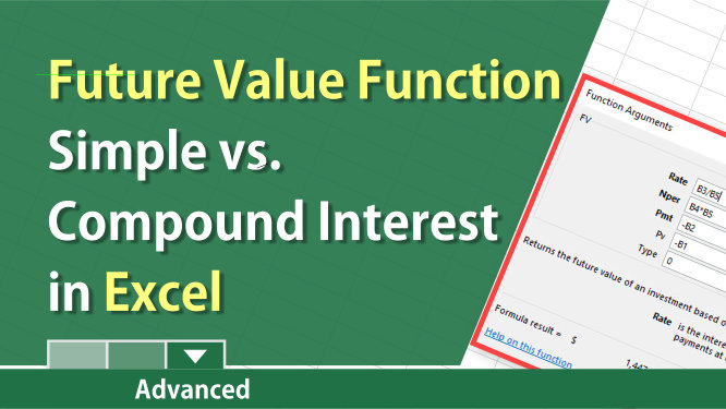 Future Value Function in Excel