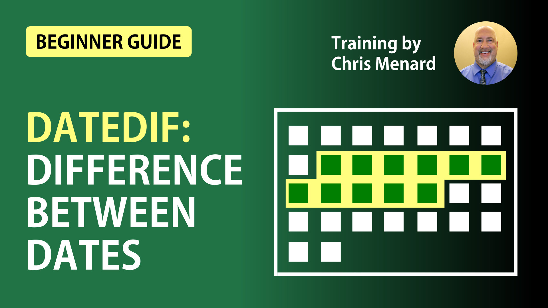 Excel DateDif Function Difference Between Two Dates Chris Menard 