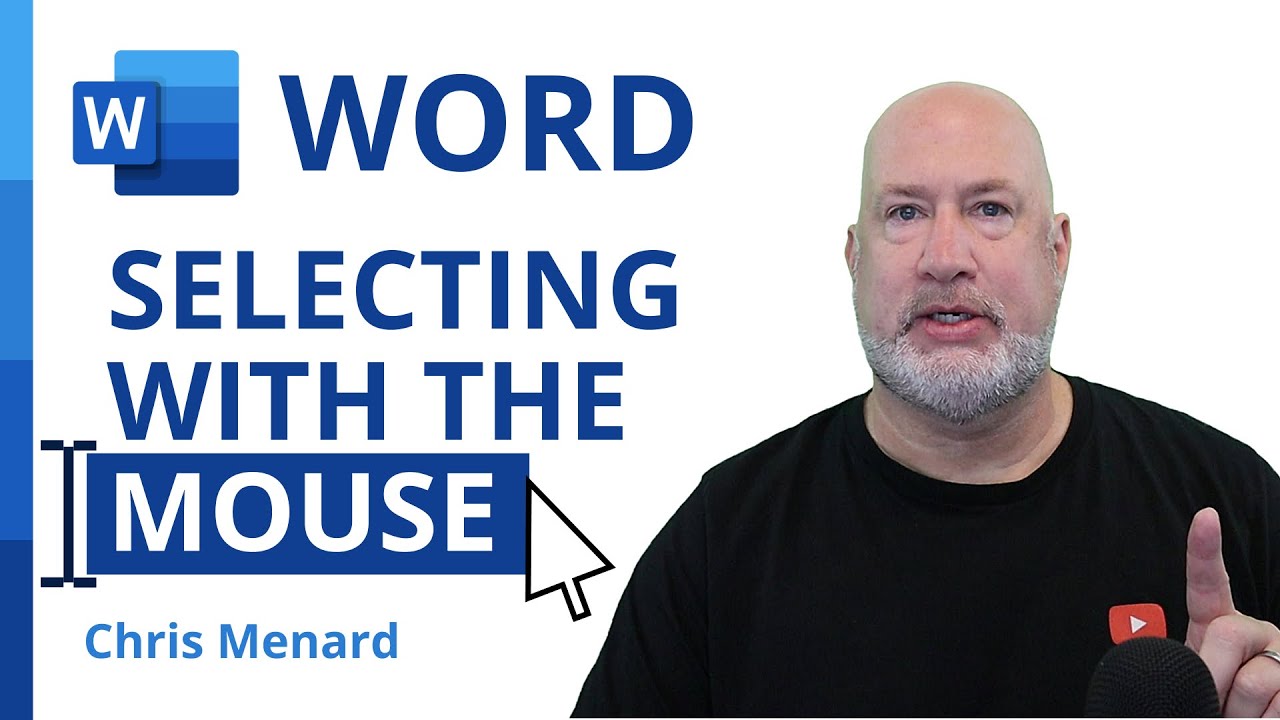Word - How to correctly select a paragraph, sentence, word, or the entire document with the mouse