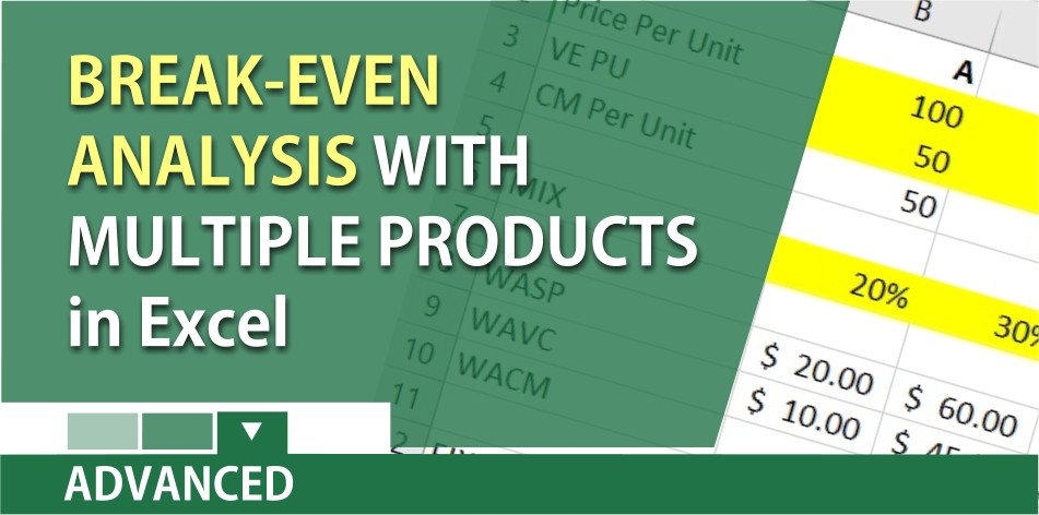 Break-even analysis in Excel with multiple products