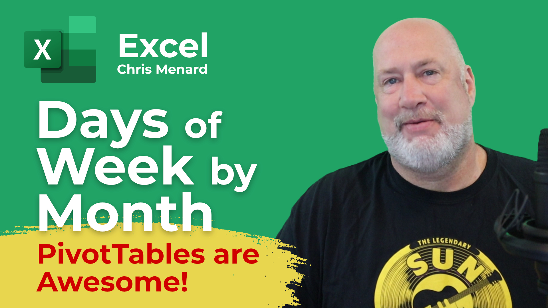 Excel PivotTable - Calculate the number of days of each week for every month of the year