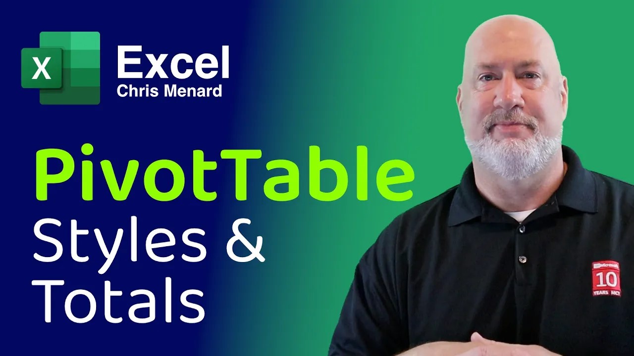 Styles in Tables and PivotTables  and Grand Total Calculation - Excel
