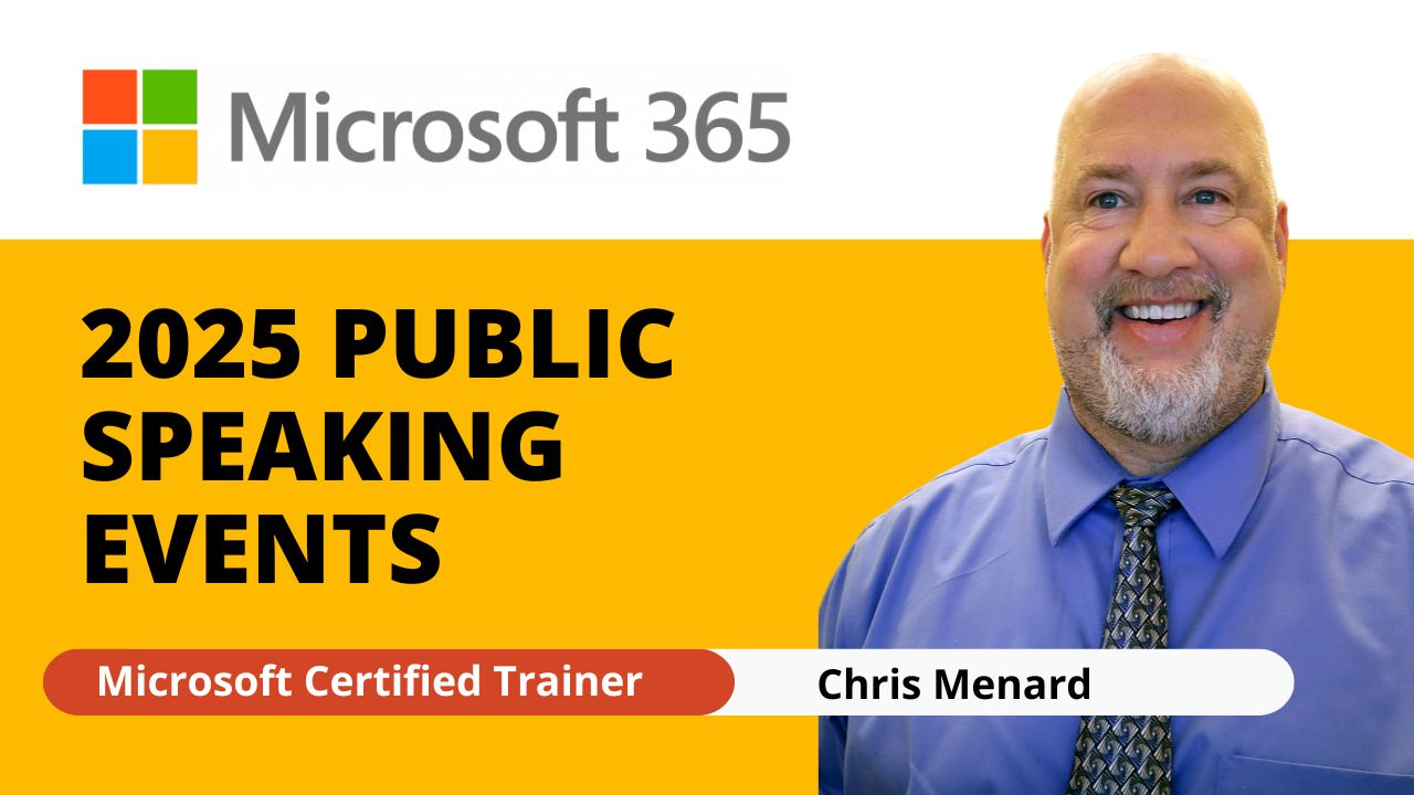 2025 Upcoming Public Speaking Events with Chris Menard