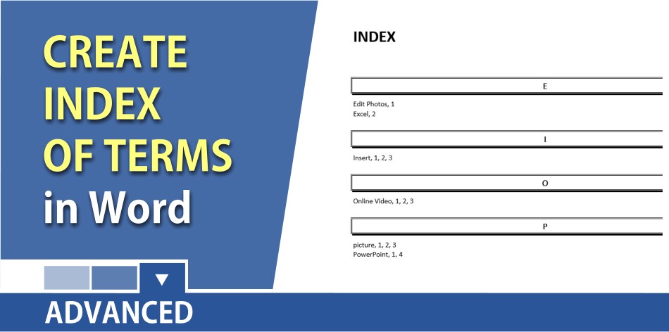 Create an Index in a Microsoft Word document