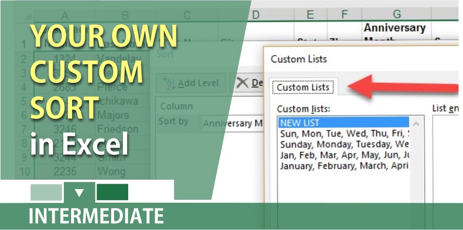 made new custom list for sort in excel mac