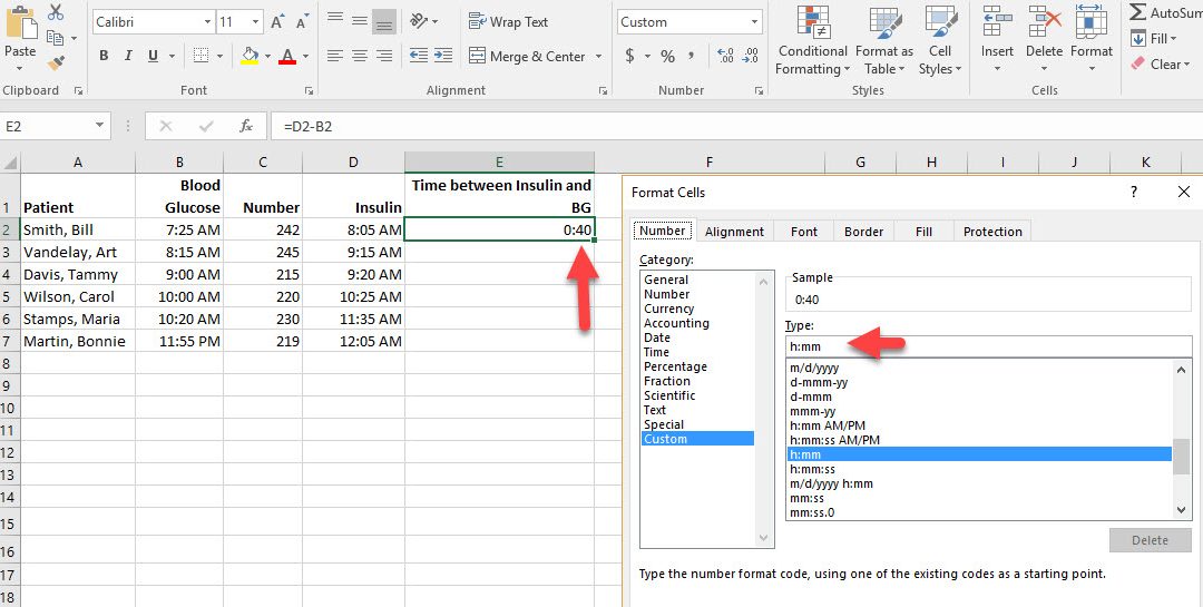 calculate timecode difference in excel