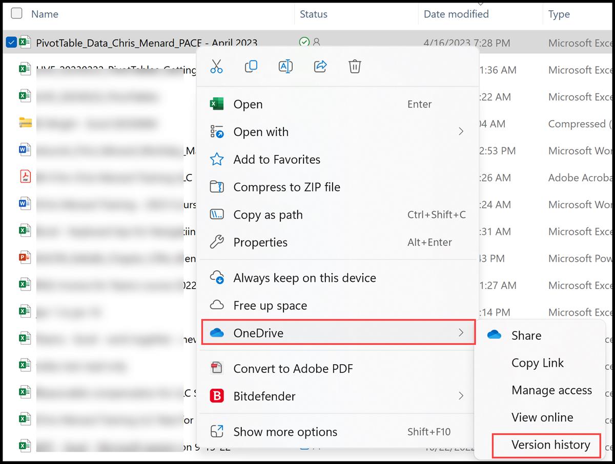 Versioning in OneDrive