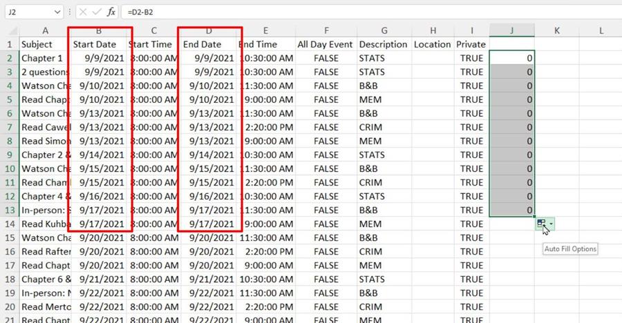 Start and End Dates must be equal or chronological