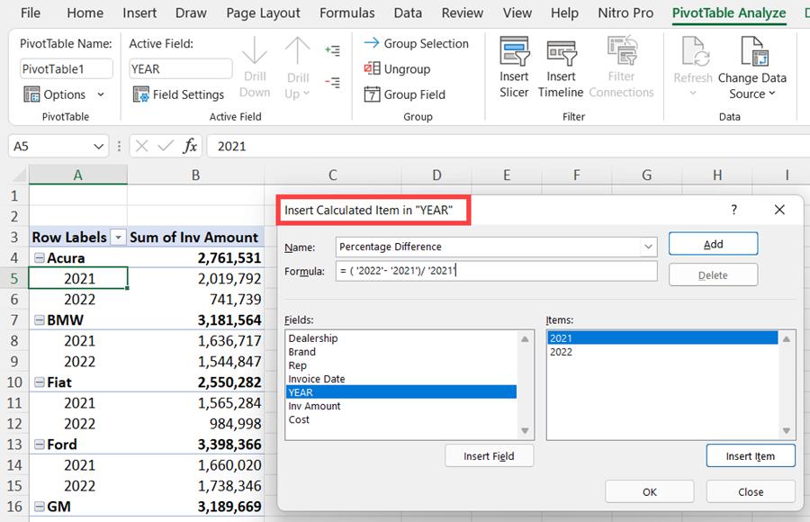 Calculated Items In An Excel Pivottable Chris Menard Training 4477