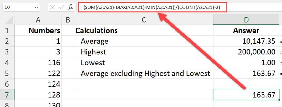 Excel AVERAGE Excluding The Highest And Lowest Values TRIMMEAN Function Chris Menard Training