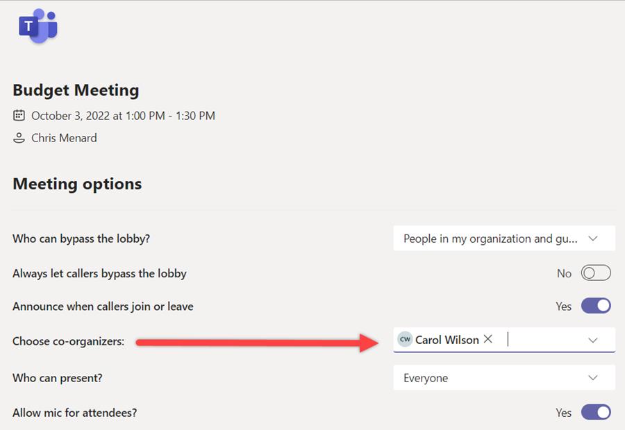 Using Meeting in Microsoft Teams Meetings Chris Menard