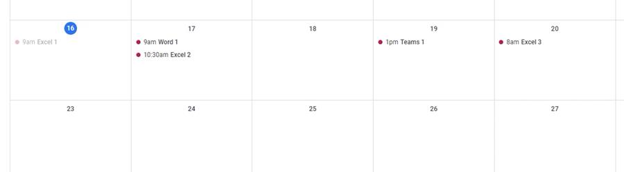 I get my events successfully imported into Google Calendar test