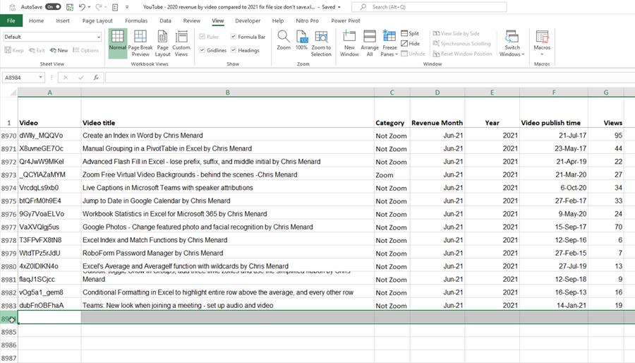 Find the last row with data and select the one after it