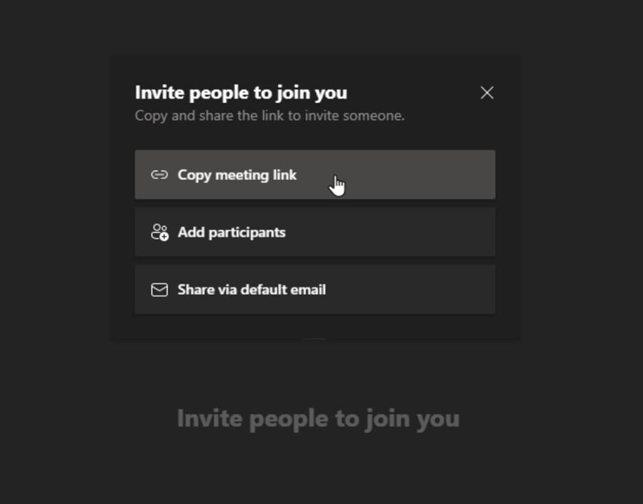 Pre-meeting invite screen