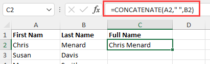 CONCATENATE Function in Excel