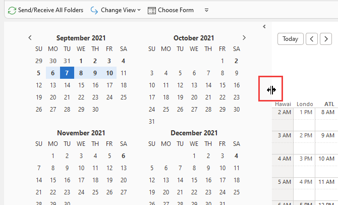 View multiple months in Outlook calendar