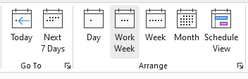 Calendar views in Outlook