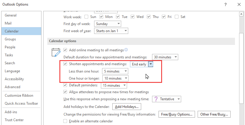 Outlook End Meetings Early