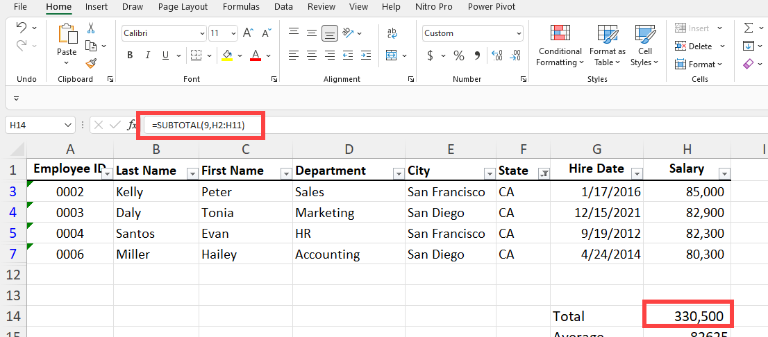 How To Use Subtotal Function With Filtered Data In Excel