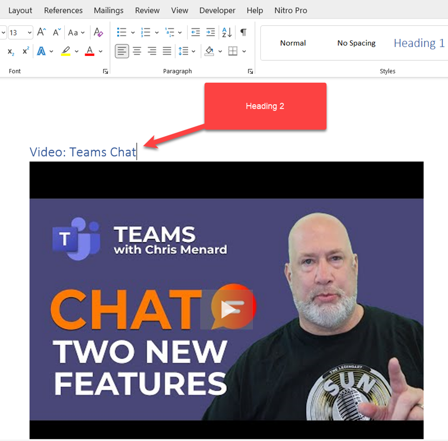 Insert video into Word