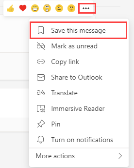 Teams Save this message