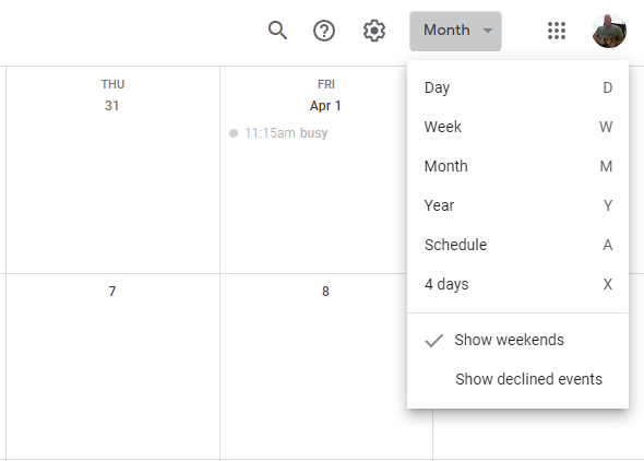 Google Calendar - Keyboard Shortcuts