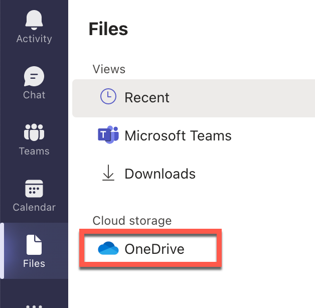 Teams - Files - OneDrive