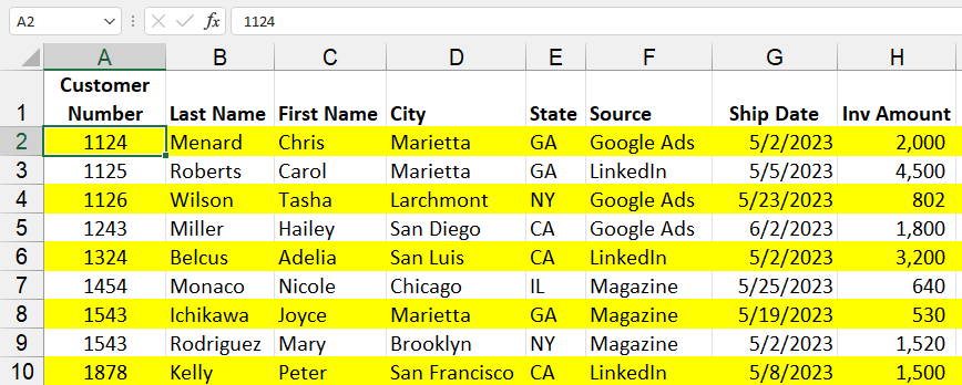 Shade every other row in Excel