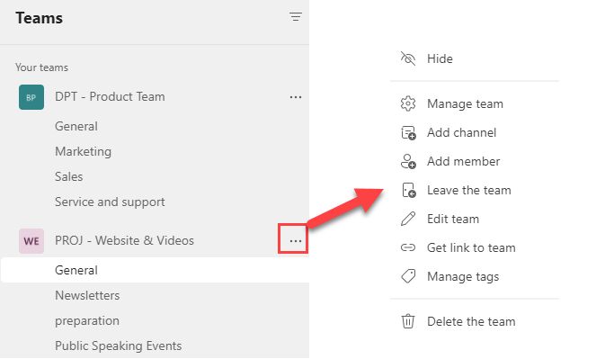 Organize Teams and Channels