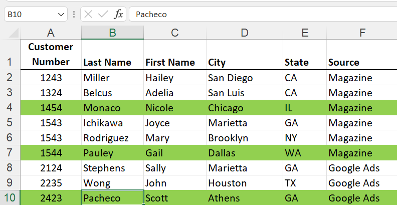 Excel Highlight Every Nth Row with Conditional Formatting Every