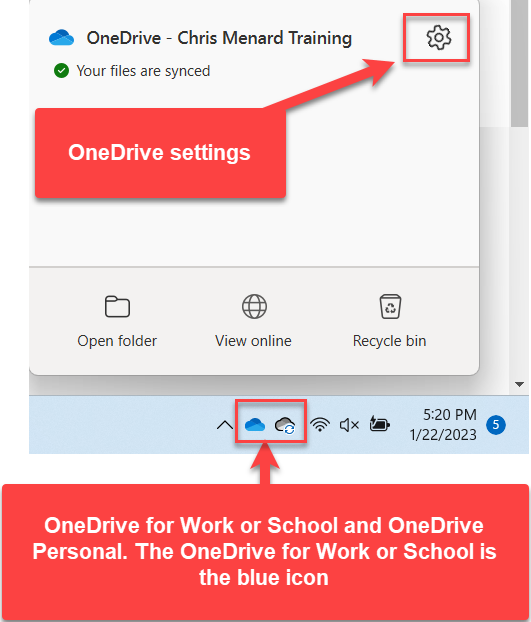 OneDrive for Work or School and OneDrive Personal