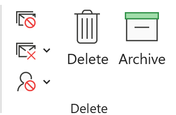 Delete Commands in Microsoft Outlook