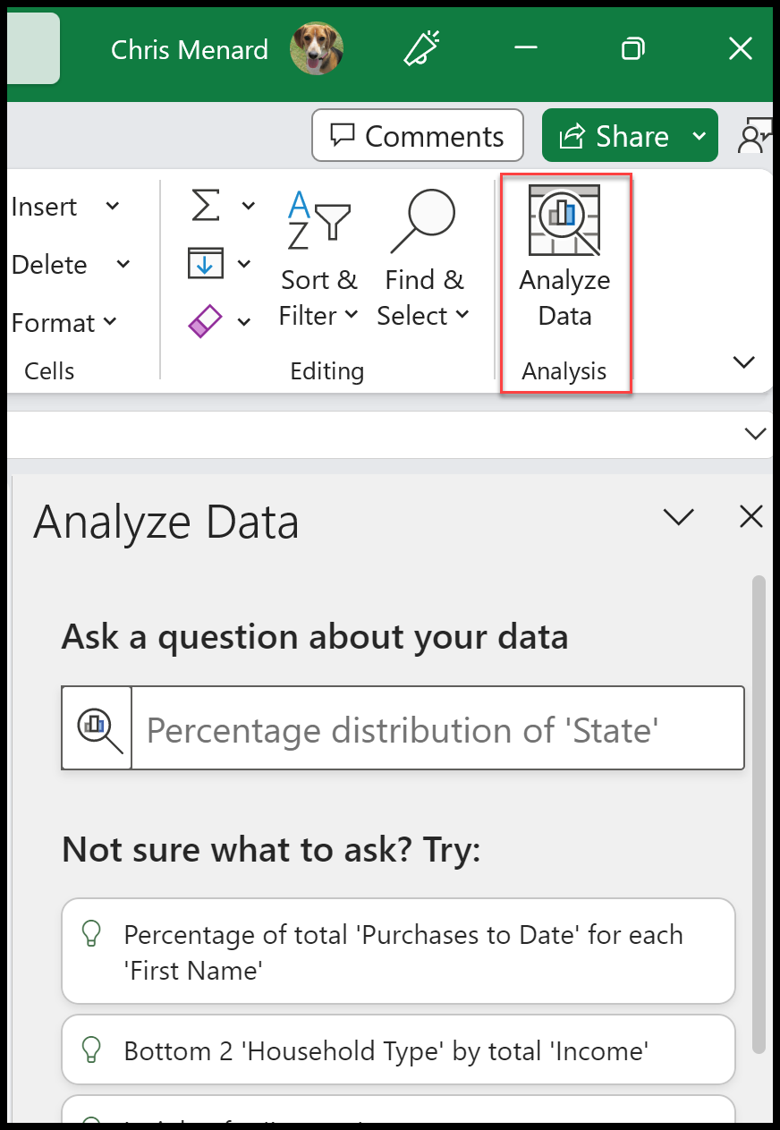 Analyze Data in Excel