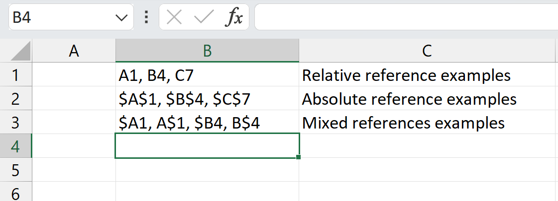 Excel References - Relative, Absolute, and Mixed