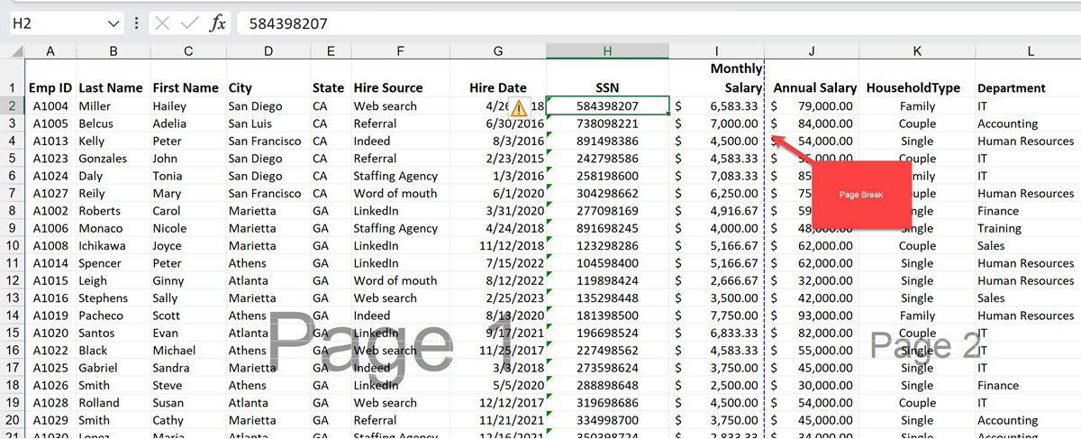 Excel Page Break Preview and Inserting Page Breaks - Excel Essentials ...