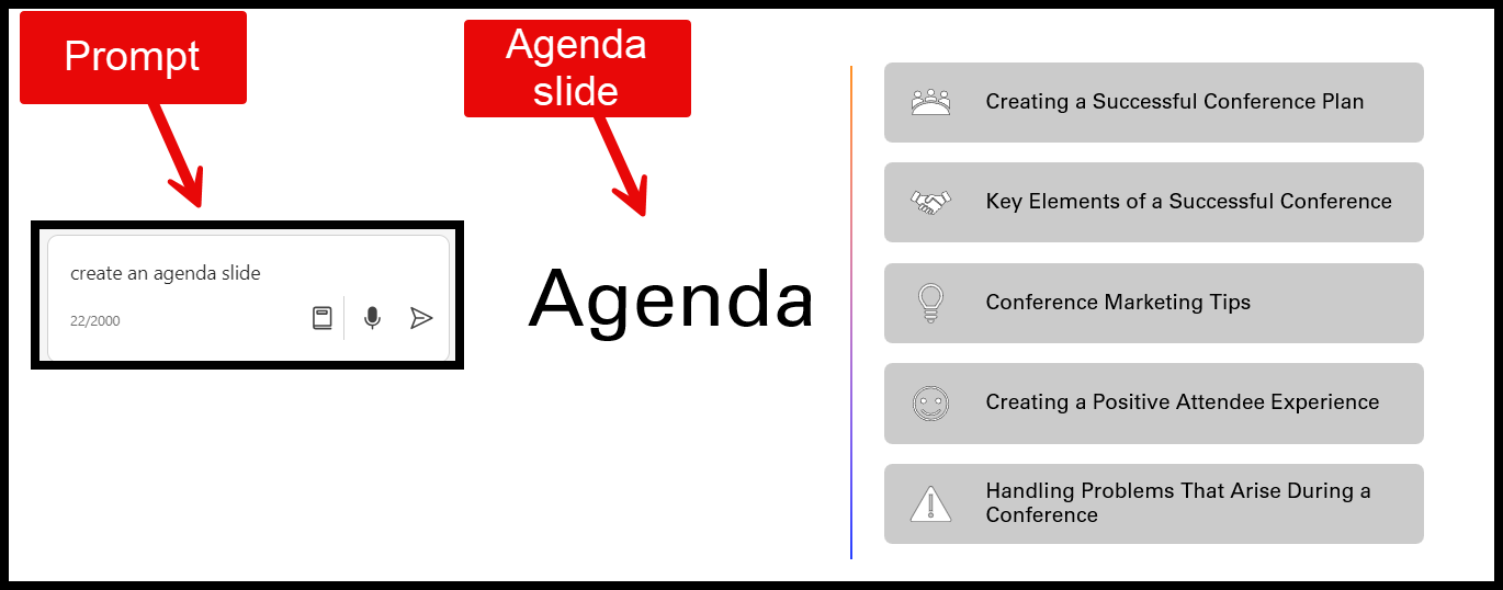 Copilot in PowerPoint - Add an agenda slide