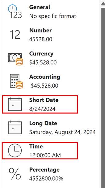 Excel Short Date and Time when using INT Function