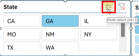 Slicers - Multi-Select (Alt+S)
