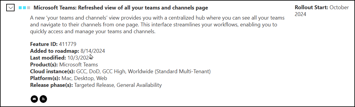 Teams Roadmap - Feature ID 411779