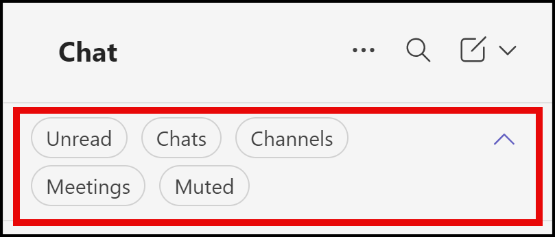 Filters in new chat and channels in Teams