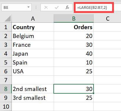 LARGE function finding the 2nd largest value