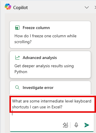 Ask Copilot in Excel Questions