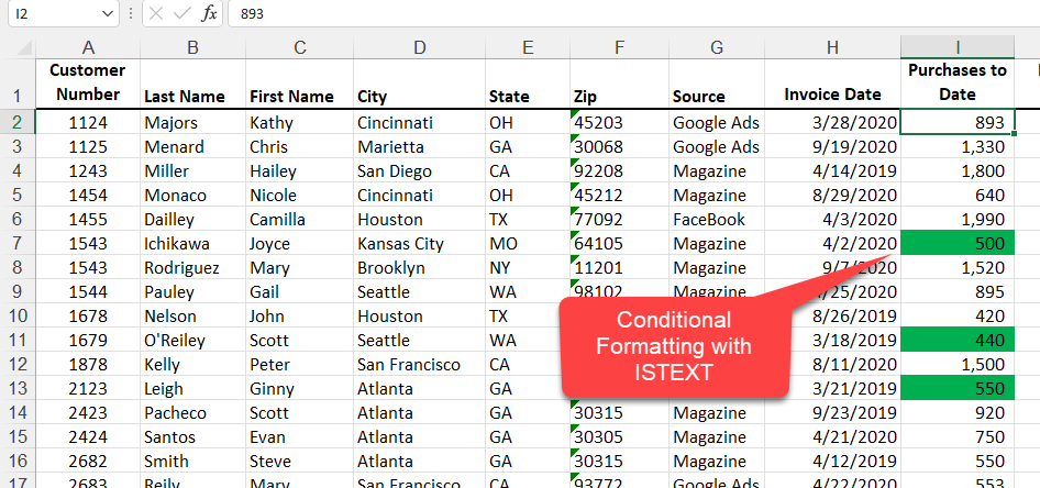 Conditional Formatting 