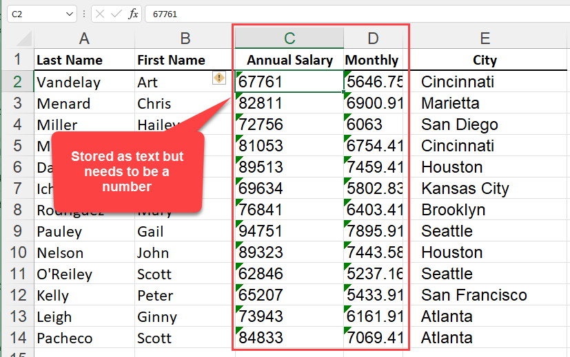 convert text to number excel formula