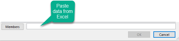 Paste data from Excel in the Members field