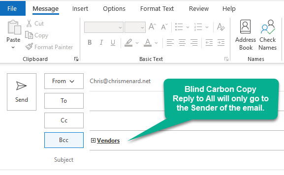 BCC in Outlook - Blind carbon copy