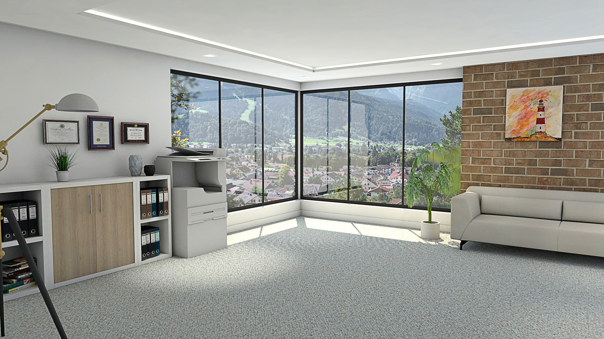 zoom background office modern