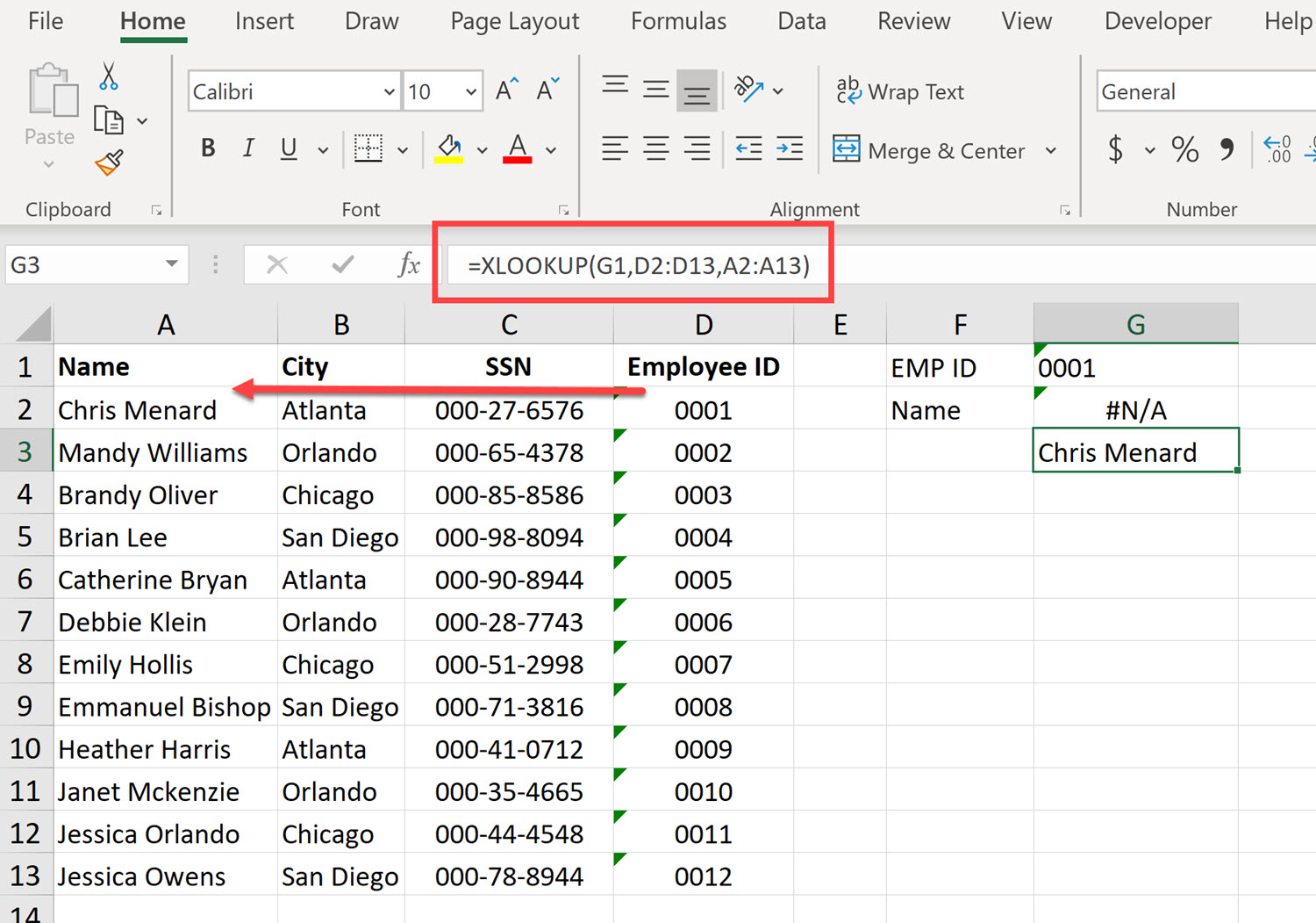 XLOOKUP function in Excel: Chris Menard Training